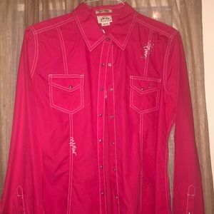 Pink ariat fitted western shirt